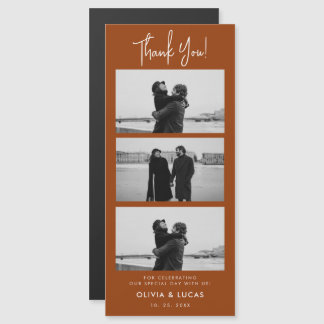 Terracotta Fotostrip Magnetische bruiloft Dank u