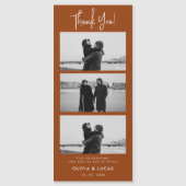 Terracotta Fotostrip Magnetische bruiloft Dank u (Voorkant)