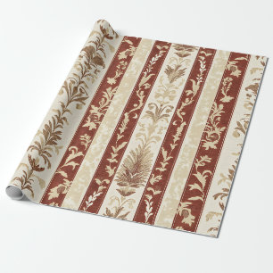 Terracotta Frans land toile bloem streep Cadeaupapier