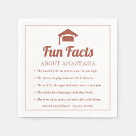 Terracotta Fun Facts klasse 2022 graduation cap Servet