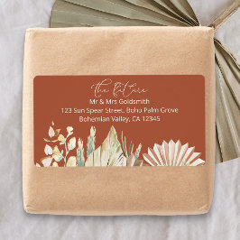 Terracotta future Mr en Mrs Return Address Label