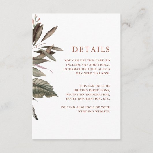 Terracotta gastinformatie informatiekaartje (Voorkant)