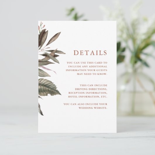 Terracotta gastinformatie informatiekaartje (Staand voorkant)