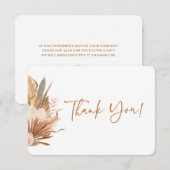 Terracotta gedroogde palmen bedankkaart (Voorkant / Achterkant)