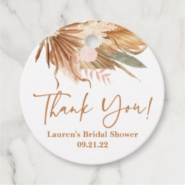 Terracotta gedroogde palmen bruiloftsshower Favor  Bedankjes Labels