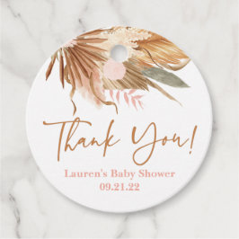 Terracotta gedroogde palmen vrijgezellenfeest Favo Bedankjes Labels