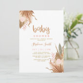 Terracotta gedroogde palms Baby shower Kaart (Staand voorkant)