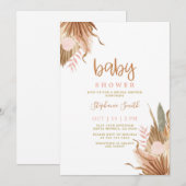Terracotta gedroogde palms Baby shower Kaart (Voorkant / Achterkant)