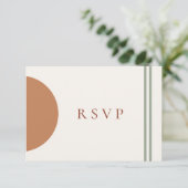 Terracotta Gele Bogen Menu Keuze RSVP Kaart (Staand voorkant)