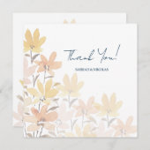 Terracotta Gele Waterverf Wilde Bloemen Bedankkaart (Voorkant / Achterkant)