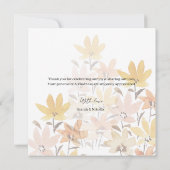 Terracotta Gele Waterverf Wilde Bloemen Bedankkaart (Achterkant)