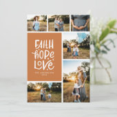 Terracotta geloof hoop liefde meerdere Foto Feestdagenkaart (Staand voorkant)