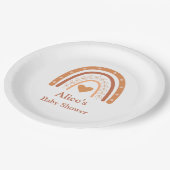 Terracotta Gender Neutral boho rainbow aangepast Papieren Bordje (Gekanteld)