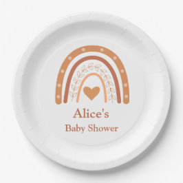 Terracotta Gender Neutral boho rainbow aangepast Papieren Bordje