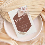 Terracotta Geometric Boho Wedding Invitation Kaart