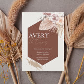Terracotta Geometric Boho Wedding Invitation Kaart