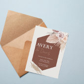Terracotta Geometric Boho Wedding Invitation Kaart