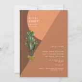 Terracotta Geometric Cactus Modern Vrijgezellenfee Kaart (Voorkant)