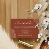 Terracotta Geometric Line Art accommodaties Informatiekaartje