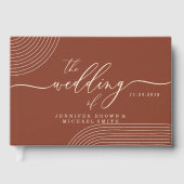 Terracotta Geometric Line Art Gastenboek (Voorkant)