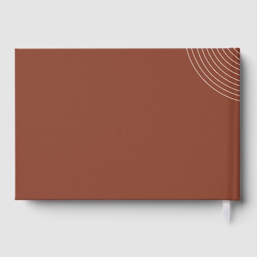 Terracotta Geometric Line Art Gastenboek (Achterkant)