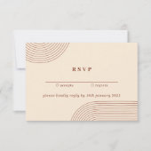 Terracotta Geometric Line Art Kindly Reply Wedding Kaart (Voorkant)