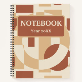 Terracotta geometrie Naadloos patroon Notitieboek