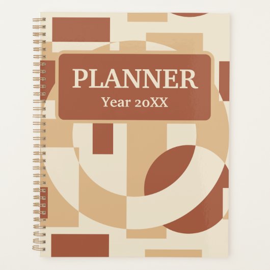 Terracotta geometrie Naadloos patroon Planner (Voorkant)