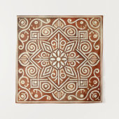 Terracotta geometrisch patroon wandtapijt wandkleed (Voorkant (horizontaal))