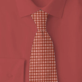 Terracotta Geometrisch Stropdas