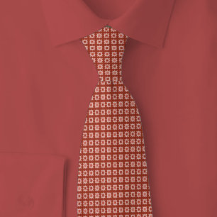 Terracotta Geometrisch Stropdas