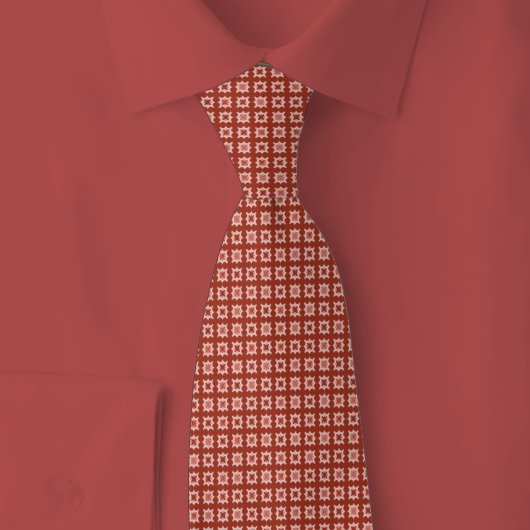 Terracotta Geometrisch Stropdas