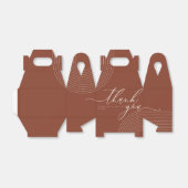 Terracotta Geometrische lijn Kunst Scripted Dank u Bedankdoosjes (Uitgevouwen)