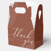 Terracotta Geometrische lijn Kunst Scripted Dank u Bedankdoosjes (Geopend)