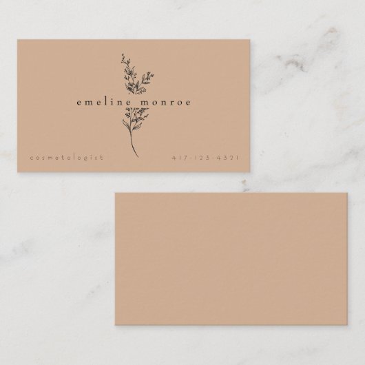 Terracotta gepersonaliseerd botanisch Visitekaartj Visitekaartje (Voorkant / Achterkant)
