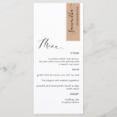 Terracotta gepersonaliseerd met gastnaam legant menu (Voorkant)