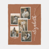 Terracotta gepersonaliseerd met naam 5 fotocollage fleece deken (Voorkant)