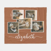 Terracotta gepersonaliseerd met naam 5 fotocollage fleece deken (Voorkant (Horizontaal))