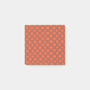 Terracotta geruit warm schaakbordpatroon post-it® notes