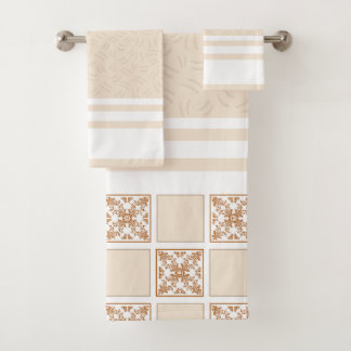 Terracotta geruite tegelpatroon | Rustieke geometr Bad Handdoek