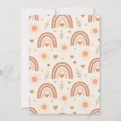 Terracotta Geslacht Neutrale boho regenboog baby s Kaart (Achterkant)