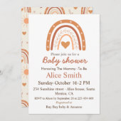 Terracotta Geslacht Neutrale boho regenboog baby s Kaart (Voorkant / Achterkant)