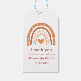 Terracotta geslacht neutrale boho regenboog Bedank Cadeaulabel