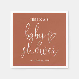 Terracotta geslachtsneutraal Baby shower Servet