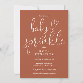 Terracotta Geslachtsneutrale Baby Sprinkle Shower Kaart