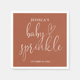 Terracotta Geslachtsneutrale Baby Sprinkle Shower Servet