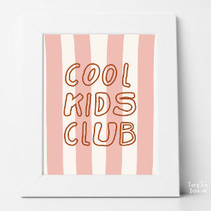 Terracotta Gestreepte Cool Kids Club Retro Babykam Poster