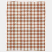Terracotta Gingham Check Pattern Fleece Blanket Deken (Voorkant)