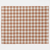 Terracotta Gingham Check Pattern Fleece Blanket Deken (Voorkant (Horizontaal))