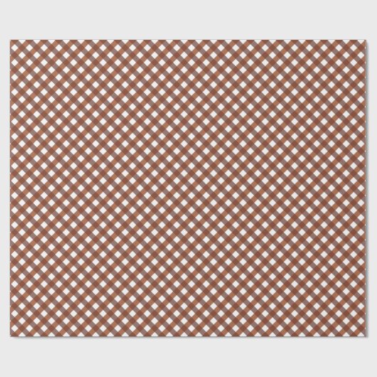 Terracotta Gingham Patterned Cadeaupapier (Vlak)